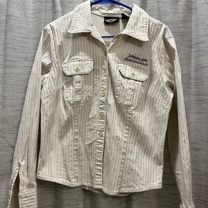Harley Davidson Cream Button-Up Shirt